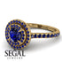 Double Halo Sapphire Ring - Zoey No. 73