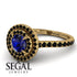 Double Halo Sapphire Ring - Zoey No. 43