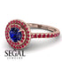 Double Halo Sapphire Ring - Zoey No. 59