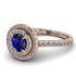 Double Halo Sapphire Ring - Zoey No. 14