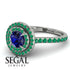 Double Halo Sapphire Ring - Zoey No. 30