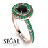 Double Halo Black Diamond Ring - Zoey No. 17 image 2