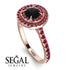 Double Halo Black Diamond Ring - Zoey No. 47