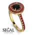 Double Halo Black Diamond Ring - Zoey No. 46