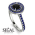 Double Halo Black Diamond Ring - Zoey No. 63 image 2