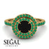 Double Halo Black Diamond Ring - Zoey No. 16