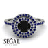Double Halo Black Diamond Ring - Zoey No. 63