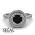 Double Halo Black Diamond Ring - Zoey No. 3