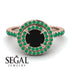 Double Halo Black Diamond Ring - Zoey No. 17 image 3