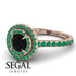 Double Halo Black Diamond Ring - Zoey No. 17 image 10