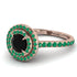 Double Halo Black Diamond Ring - Zoey No. 17 image 1