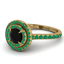 Double Halo Black Diamond Ring - Zoey No. 16 image 1