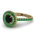 Double Halo Black Diamond Ring - Zoey No. 16 image 1
