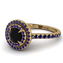 Double Halo Black Diamond Ring - Zoey No. 61 image 1