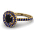 Double Halo Black Diamond Ring - Zoey No. 61 image 1