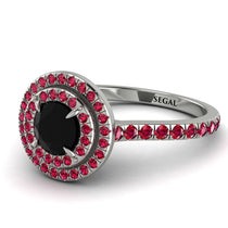 Double Halo Black Diamond Ring - Zoey No. 48 image 1