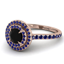 Double Halo Black Diamond Ring - Zoey No. 62 image 1