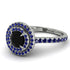 Double Halo Black Diamond Ring - Zoey No. 63