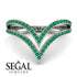 Double V Emerald Ring - Lyla No. 6