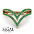 Double V Emerald Ring - Lyla No. 4