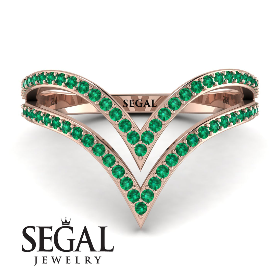 Double V Emerald Ring - Lyla No. 5