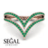 Double V Emerald Ring - Lyla No. 5