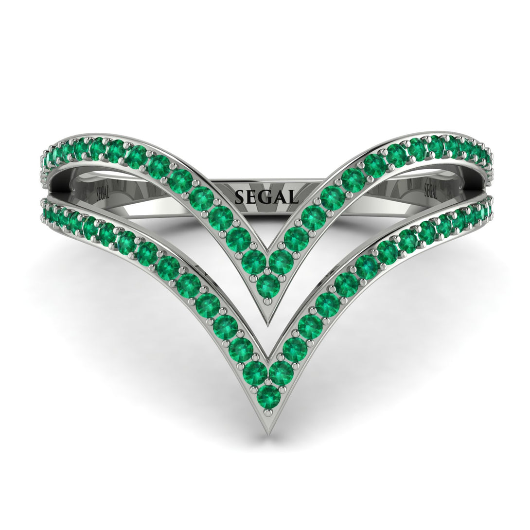 Double V Emerald Ring - Lyla No. 6