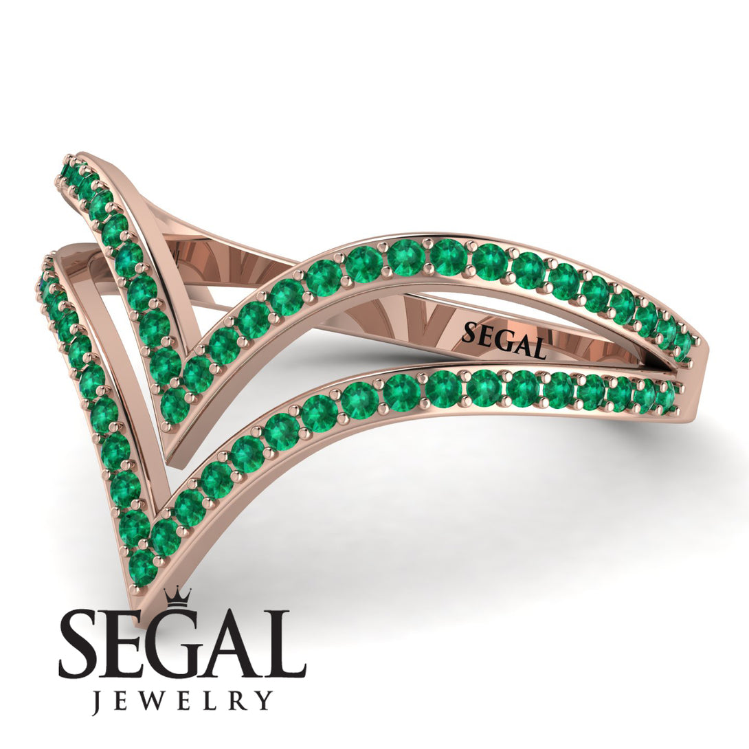 Double V Emerald Ring - Lyla No. 5