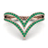 Double V Emerald Ring - Lyla No. 5