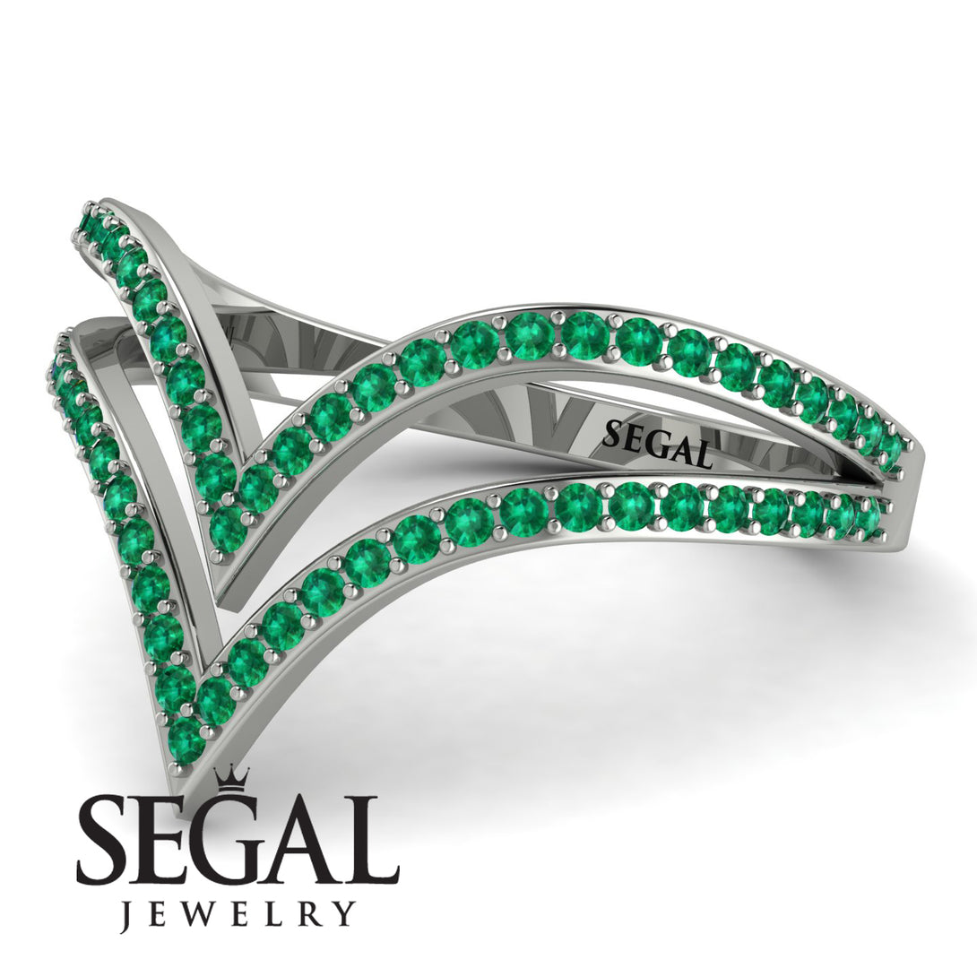 Double V Emerald Ring - Lyla No. 6