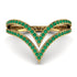 Double V Emerald Ring - Lyla No. 4