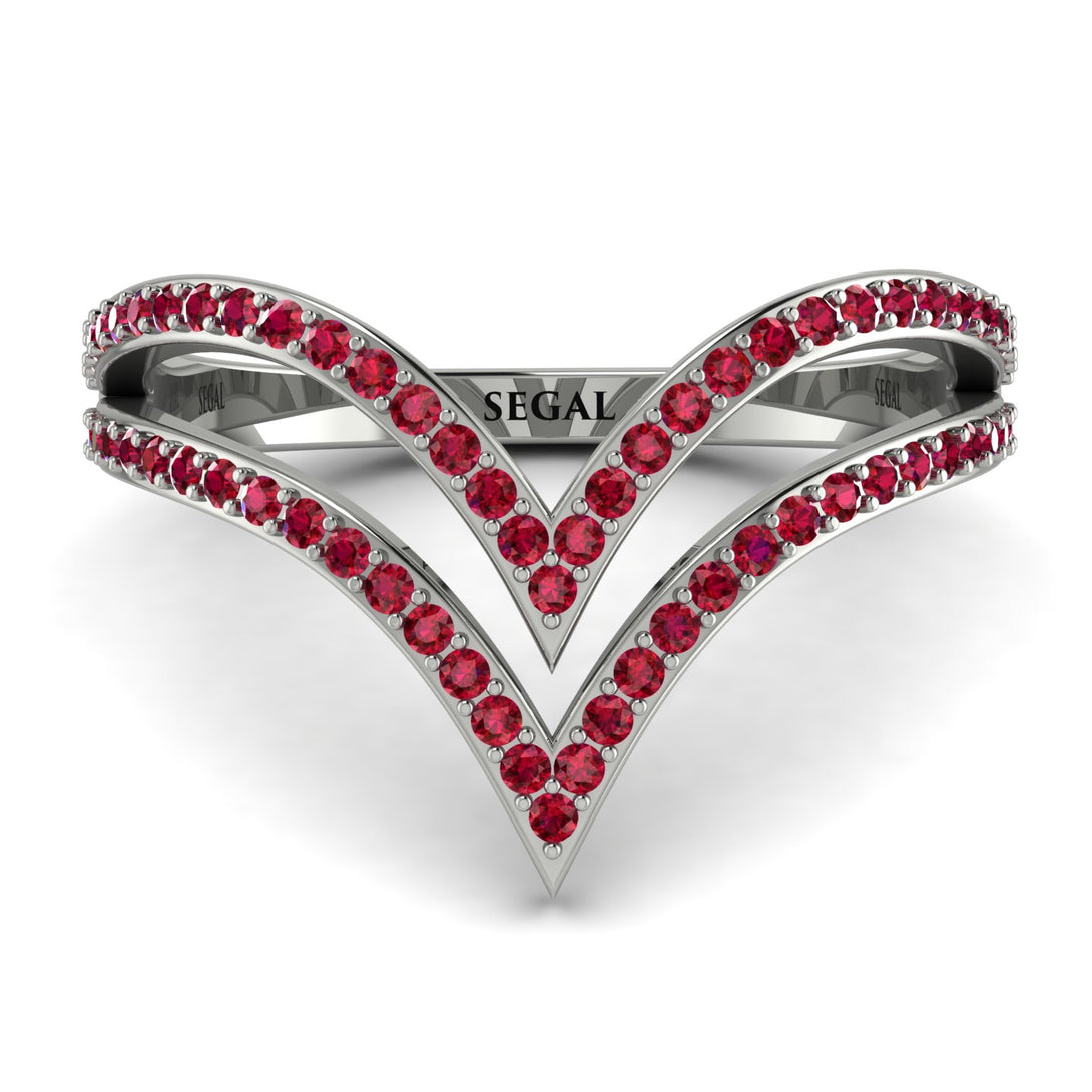 Double V Ruby Ring - Lyla No. 12