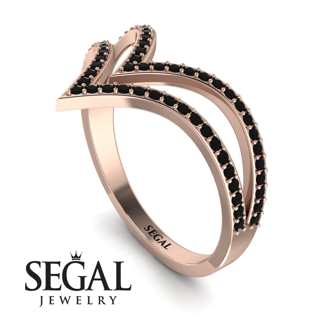 Double V Black Diamond Ring - Lyla No. 8