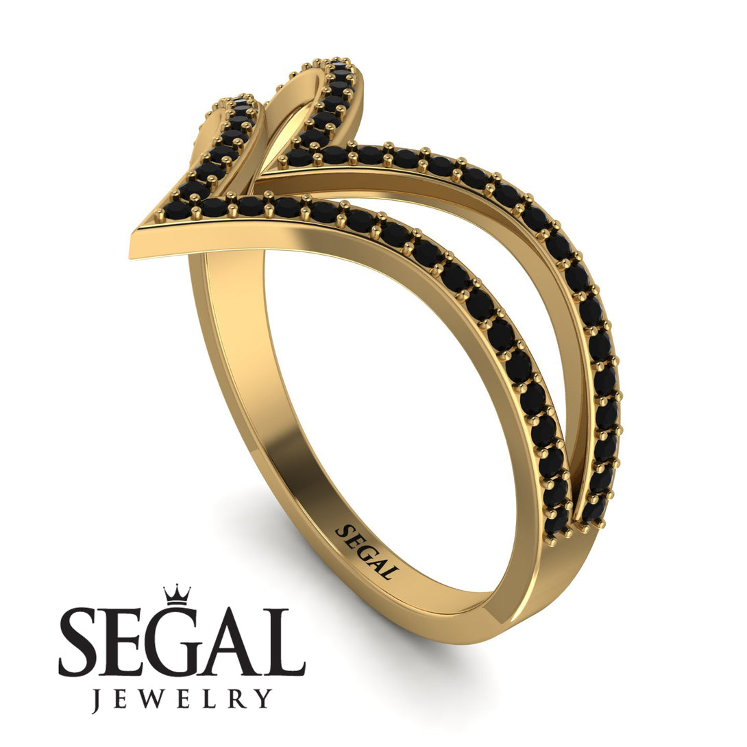 Double V Black Diamond Ring - Lyla No. 7