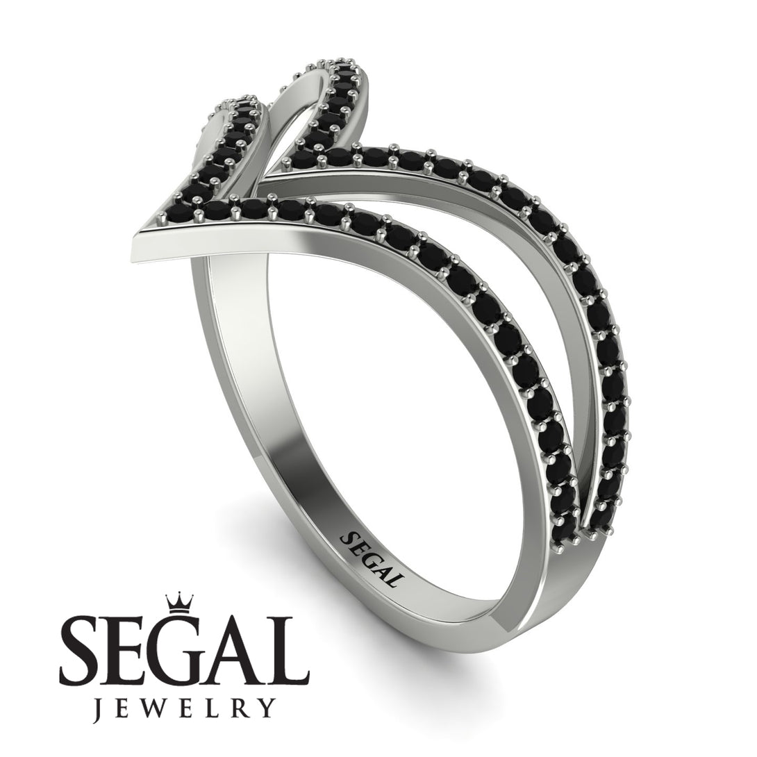 Double V Black Diamond Ring - Lyla No. 9