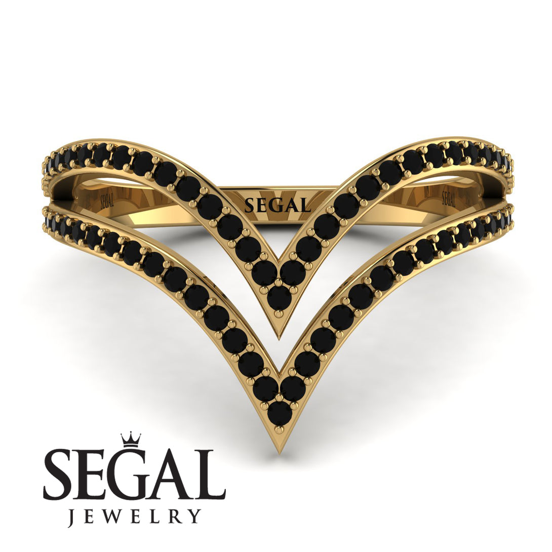 Double V Black Diamond Ring - Lyla No. 7