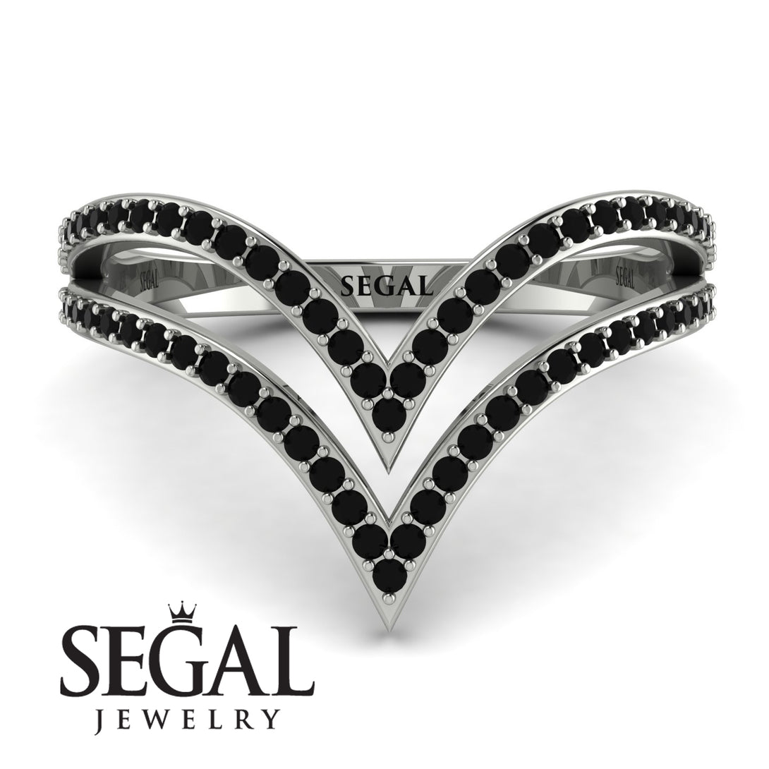 Double V Black Diamond Ring - Lyla No. 9