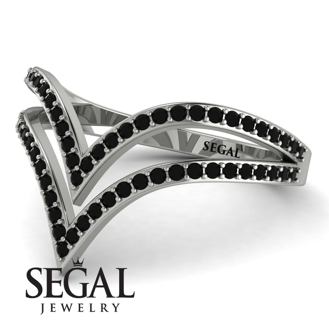 Double V Black Diamond Ring - Lyla No. 9