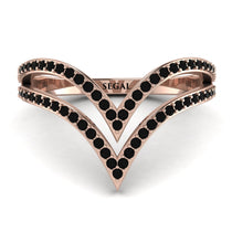Double V Black Diamond Ring - Lyla No. 8 image 1