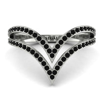 Double V Black Diamond Ring - Lyla No. 9 image 1