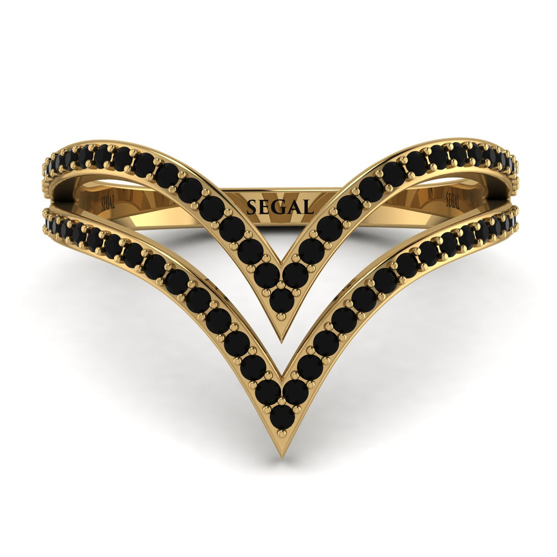 Double V Black Diamond Ring - Lyla No. 7