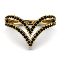 Double V Black Diamond Ring - Lyla No. 7 image 1