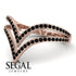 Double V Black Diamond Ring - Lyla No. 8