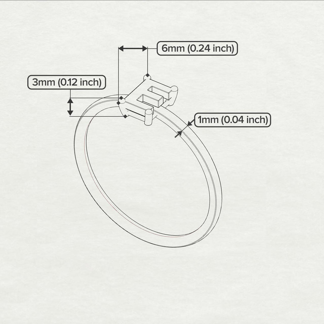 E Letter - Initial White Gold Diamond Ring