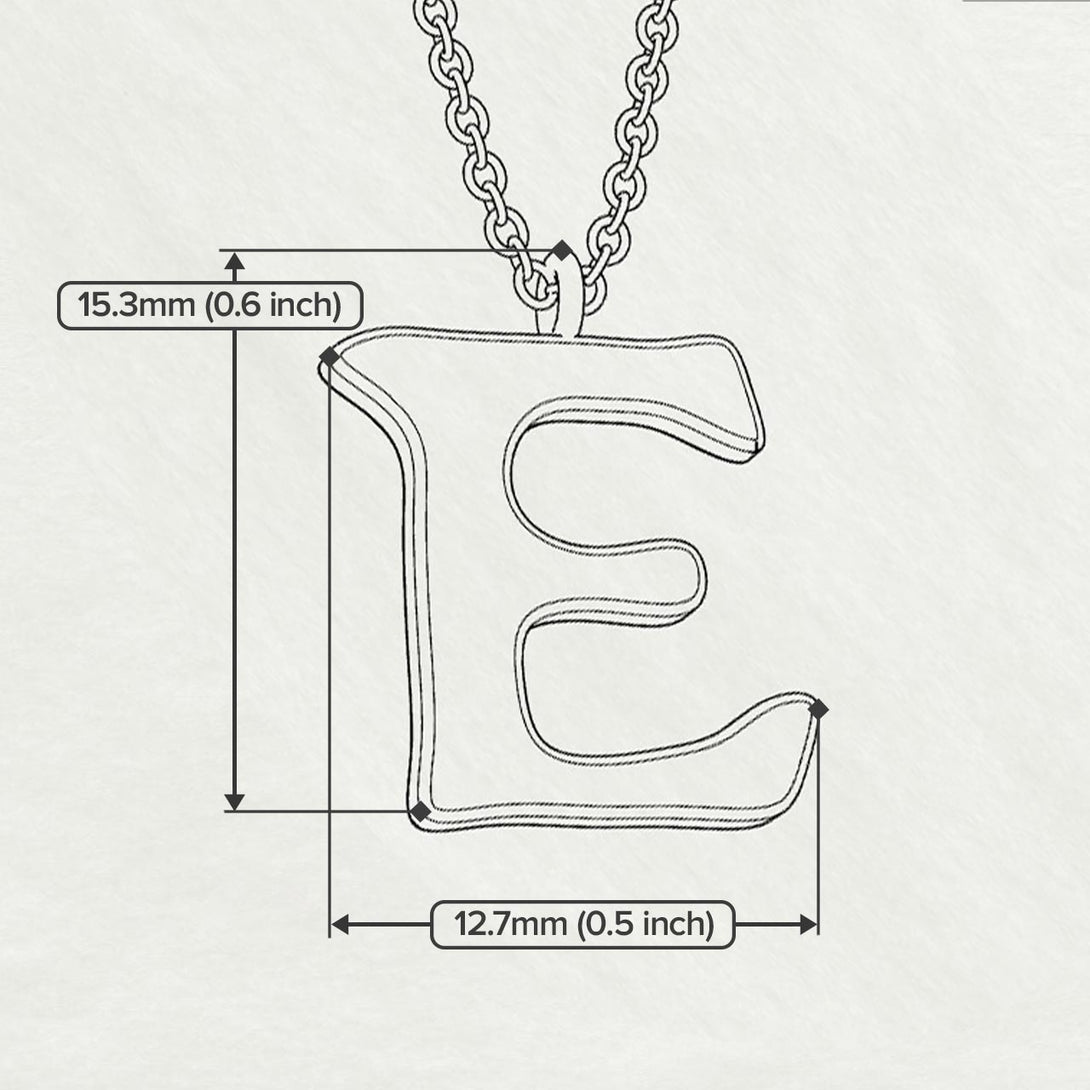E - Letter Name Necklace Initial Necklace
