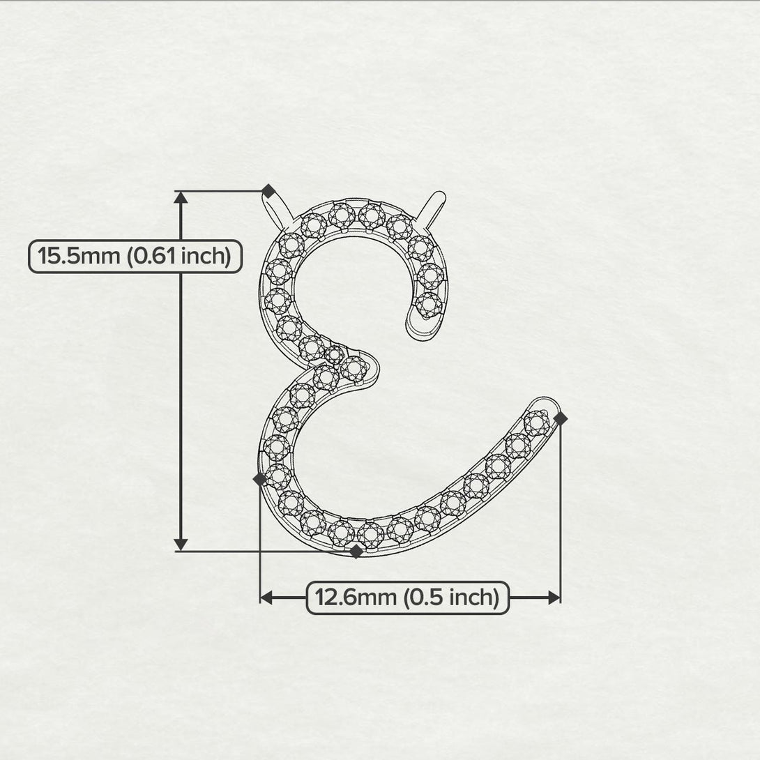 Black Diamond Gold Letter Necklace - E