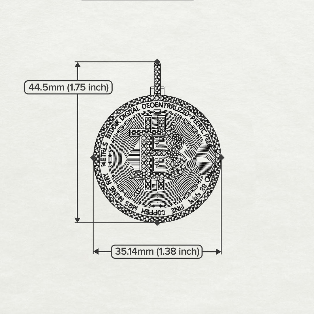 Bitcoin Sapphire Round Pendant - Easton No. 41