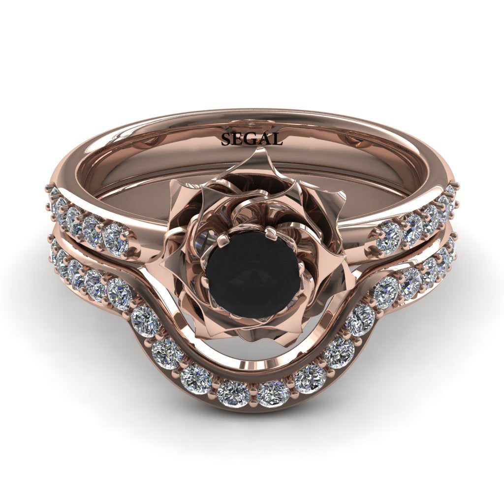 A lady's Rose Bridal Set Diamond Ring - Elena Set no. 14
