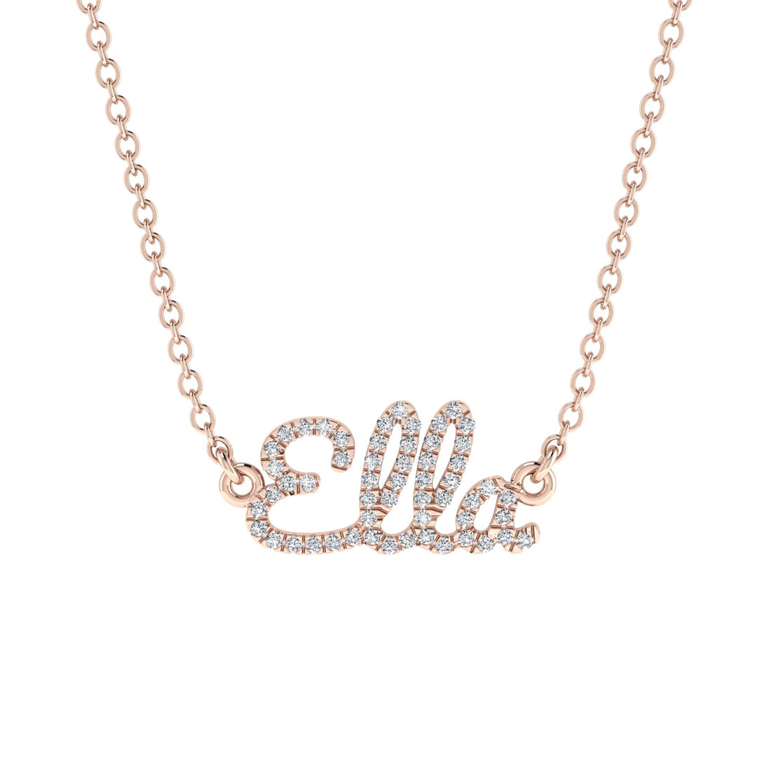 Diamond Gold Name Necklace - Ella
