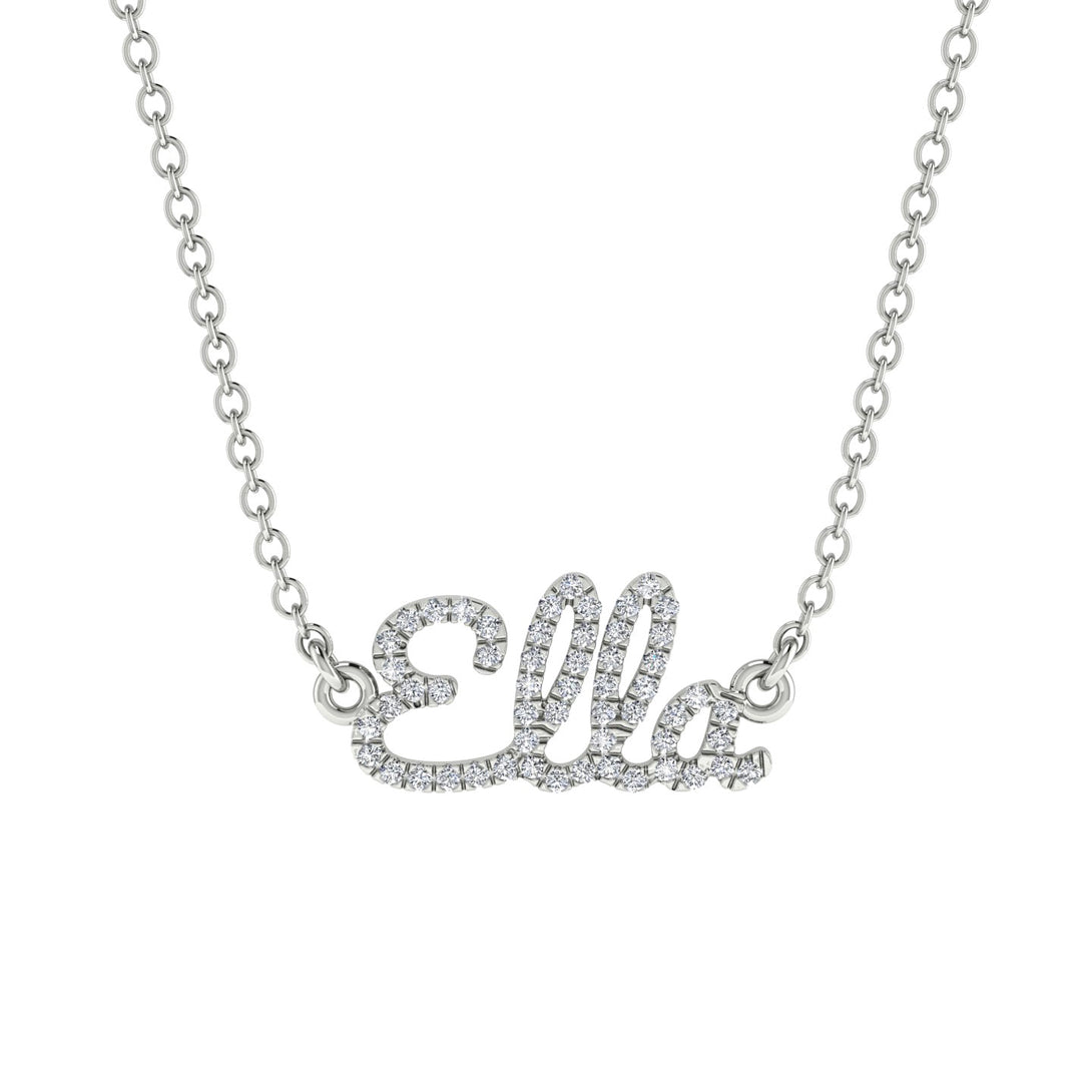Diamond Gold Name Necklace - Ella